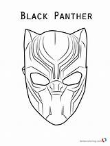 Panther Mask Coloring Printable Marvel Pages Print sketch template