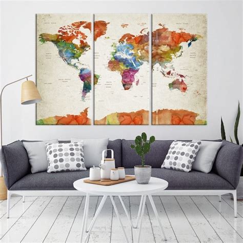71857 large wall art world map canvas print custom