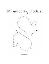 Mitten Cutting Practice Coloring Change Template sketch template