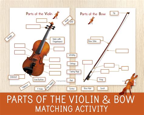 parts   violin  bow matching activity  answer keys  school musical
