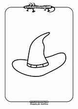 Witch Hat Halloween Coloring Pages Print Easy Toddlers Template Kids sketch template