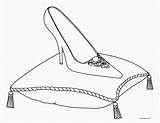 Cinderella Slipper Coloring Pages Glass Drawing Printable Getdrawings sketch template