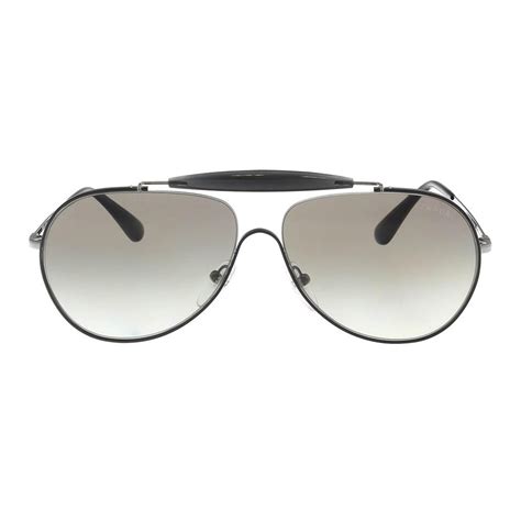 Prada Metal Men S Aviator Sunglasses Black Gray