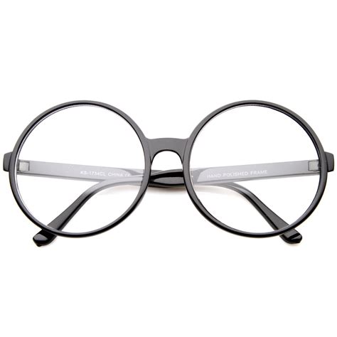 retro oversize round clear lens glasses zerouv