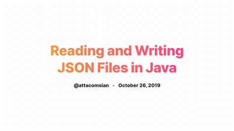 read  write json files  java