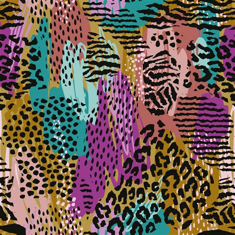 abstract seamless pattern  animal print trendy hand drawn textures