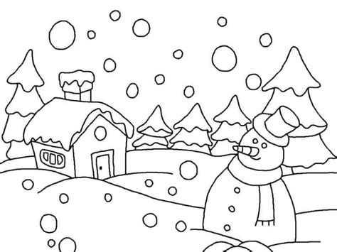 snow coloring page