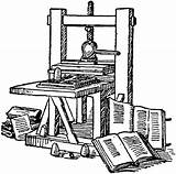 Gutenberg Stampa Invenzione Torchio Johann sketch template