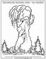 Yellowstone Coloring Park National Geyser Drawing Faithful Old Getdrawings sketch template