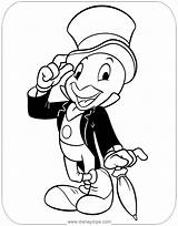 Cricket Jiminy Coloring Pages Pinocchio Disney Drawings Disneyclips Clipart Printable Visit Template Bing Clip sketch template