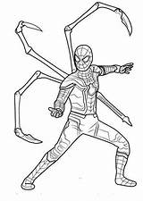 Spider Coloring Pages Iron Spiderman Avengers War Printable Miles Morales Infinity Tom Holland Endgame Kids Color Para Print Ultimate Colorir sketch template