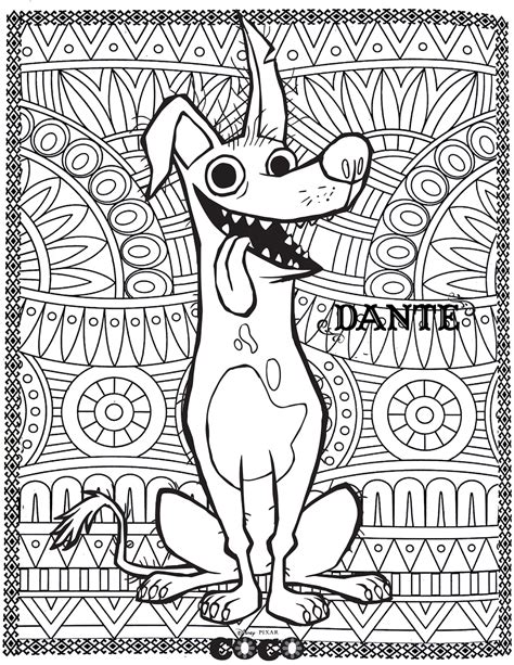 dante  patterns  background coco kids coloring pages