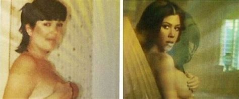 see a naked pregnant photo of kourtney kardashian and throwback of kris jenner abc news