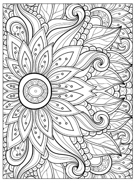 flower coloring pages  adults  getdrawings