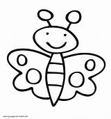 Coloring Pages Butterfly Easy Kids Printable Insect Butterflies sketch template
