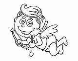 Cupido Cupidon Colorir Cupid Contente Sonriendo Contento Valentin Acolore Imprimer Coloriages Desenhos Coloringcrew Coloritou sketch template