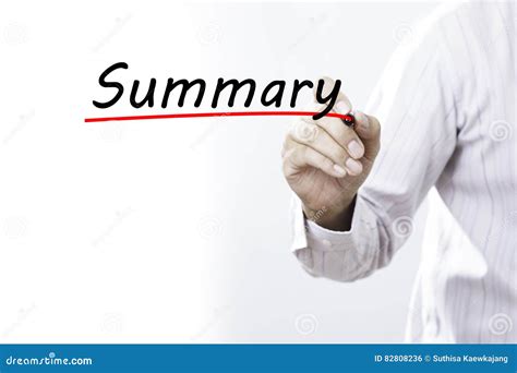 businessman hand writing summary  marker business concept stock photo image