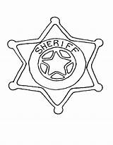 Badge Coloring Etoile Sherif sketch template