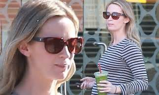 Emily Blunt Sips On A Healthy Green Drink As She Displays Her Very