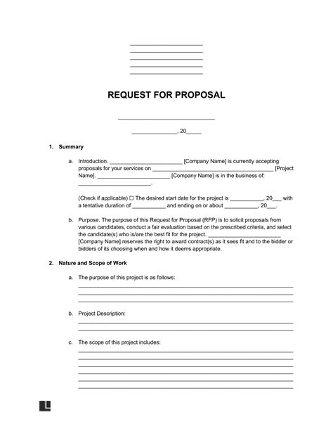 request  proposal rfp template  word