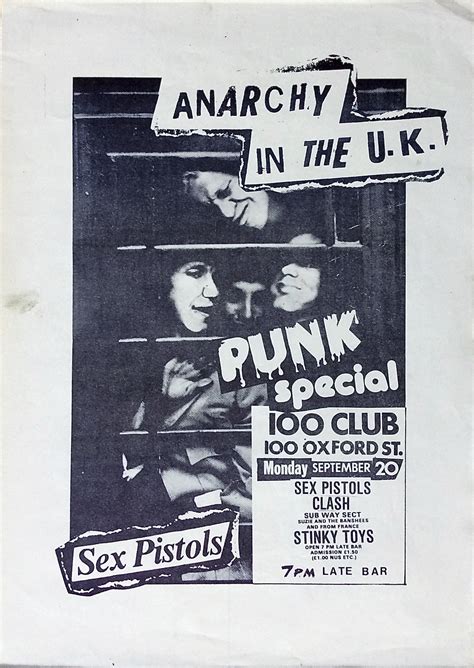 sex pistols the clash siouxsie and the banshees original 100 club