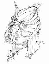 Coloring Fairy Gothic Pages Adults Getcolorings Color Fairies Girls sketch template