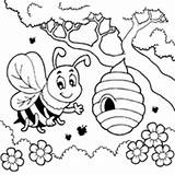 Bee Coloring Honey Pages Bees Surfnetkids Kids Printable Color Sheets Colouring Hive Preschoolers Flower Bumble Cute Queen Buzzing Pollen Spring sketch template