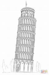 Pisa Torre Inclinada Drawing Toren Kolorowanka Leaning Turm Pizie Krzywa Ausmalbilder Minar Wieza Zeichnen Scheve sketch template