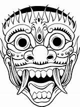 Mask Tattoo Japanese Oni Designs Drawing Demon Balinese Leak Tattoos Barong Bali Template Line Warrior Vampire Mouth Drawings Tiki Folk sketch template
