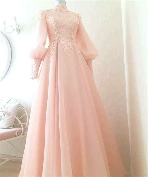 pink long sleeve prom gown chic prom dress cr cherry chic prom dresses muslimah wedding