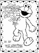 Elmo Valentines Sesame sketch template