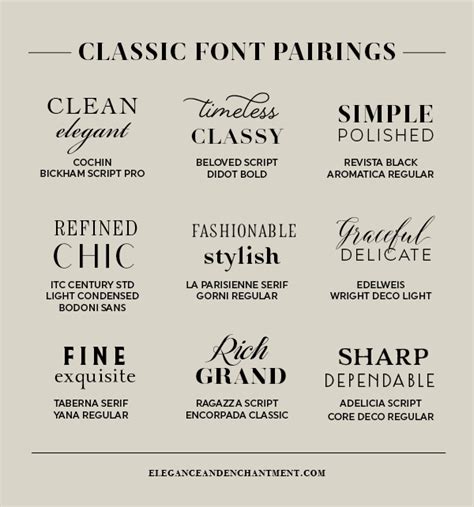classic font pairings elegance enchantment