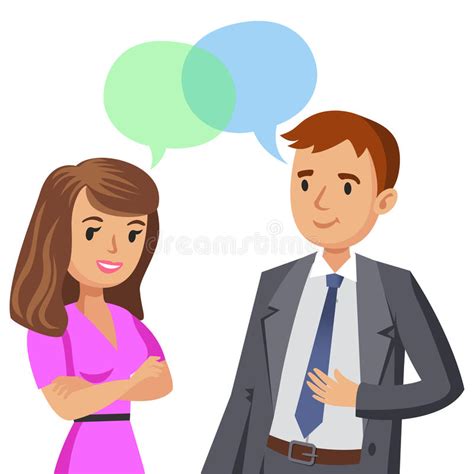 Man And Women Talking Talk Of Couple Or Colleagues Vector Stock
