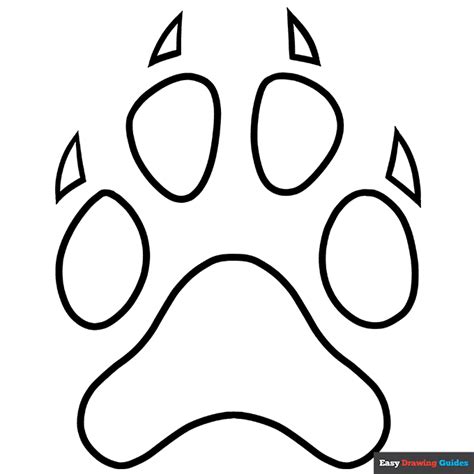 dog paw print coloring page easy drawing guides