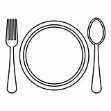 Plate Cutlery Spoons sketch template