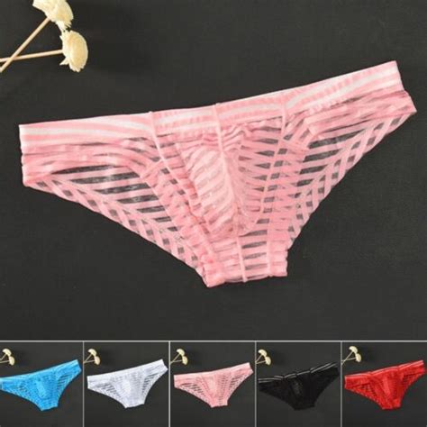 Fashionable Underwear Low Waisted Men Mesh Replace Sex Thin Breathable