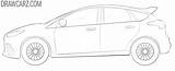 Ford Focus Rs Draw Drawing Drawcarz Cars Sports Tutorials Posted sketch template