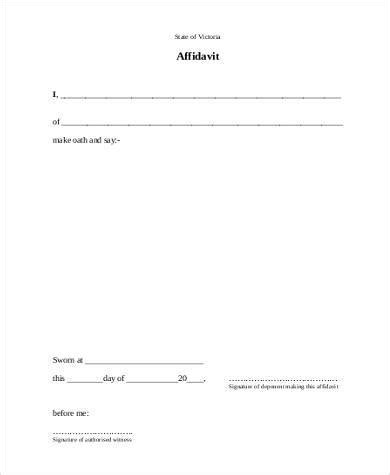 sample blank affidavit forms   ms word excel