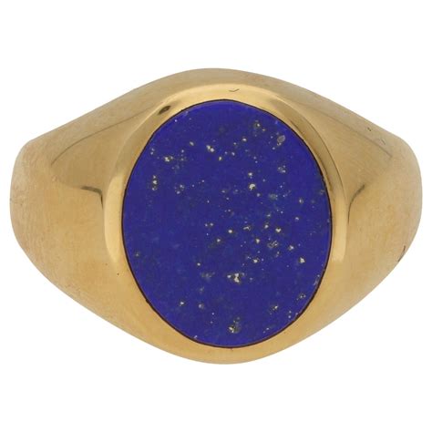 18 karat white gold and lapis lazuli signet ring for sale at 1stdibs