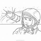Astronaut Xcolorings Gagarin sketch template