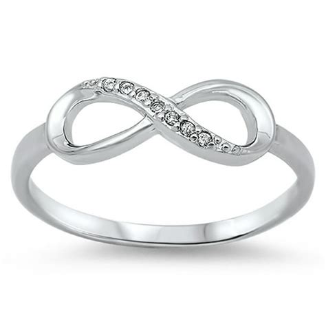 Sac Silver Infinity Clear Cz Love Promise Ring New 925 Sterling