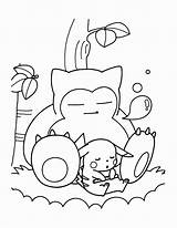 Coloring Pages Pokemon Snorlax Printable Cute Sheets Pikachu Info sketch template