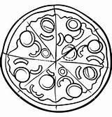 Pizza Coloring Pages Toppings Getcolorings Printable sketch template