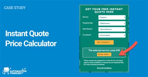 instant quote price calculator automation thingies