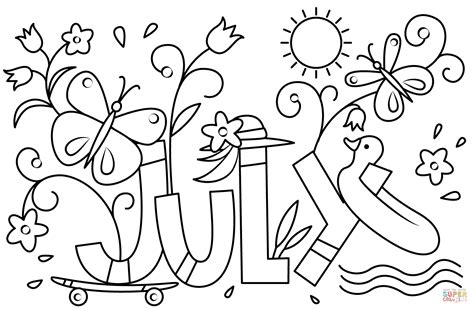 july coloring page  printable coloring pages