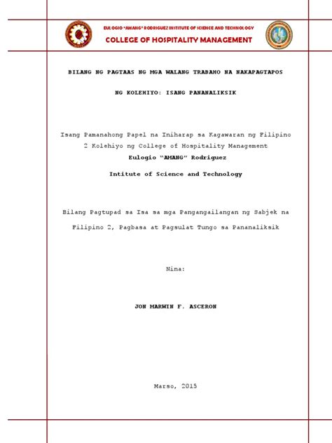 format thesis filipino