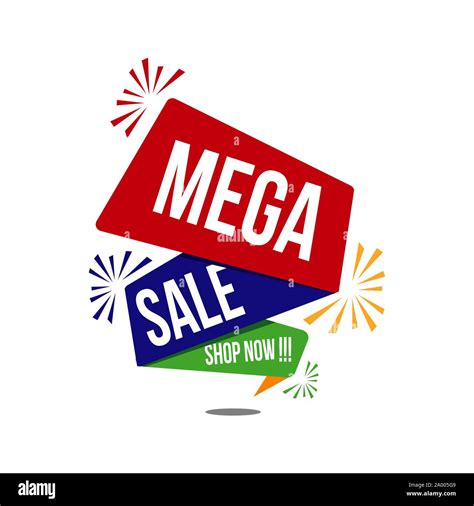 mega sale banner poster big sale special offer discounts vector illustration stock vector image