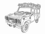 Defender Rover Land Car Landrover Drawing Jeep 4x4 Colouring Coloring Pages Behance Drawings Cars Trophy Camel Booklet Choose Board Line sketch template