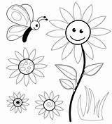 Colorat Copii Planse Desene Floarea Vesela Flori Fluturi Sfatulparintilor Educatie Cheie Cuvinte sketch template