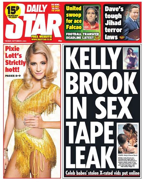 Daily Star Front Page Kelly Brook In Sex Tape Leak